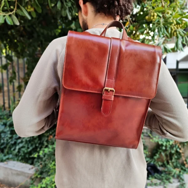 Vintage Style Leather Backpack