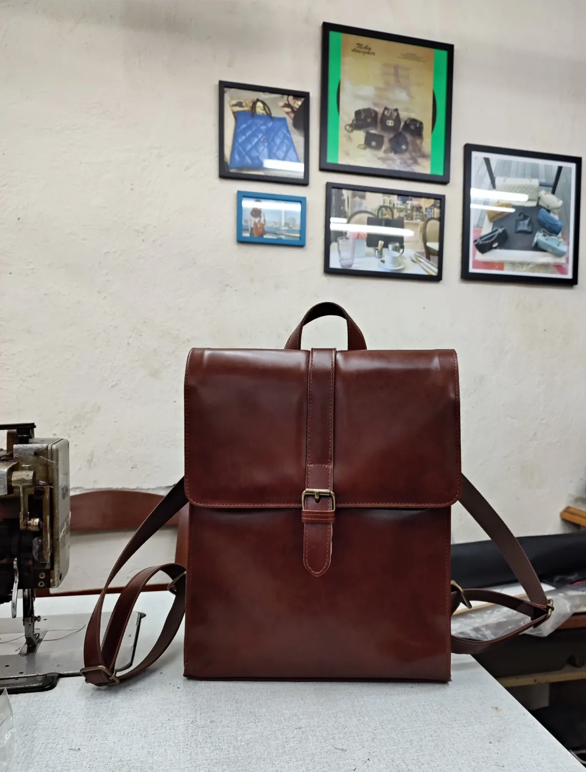 Vintage Style Leather Backpack - Image 2