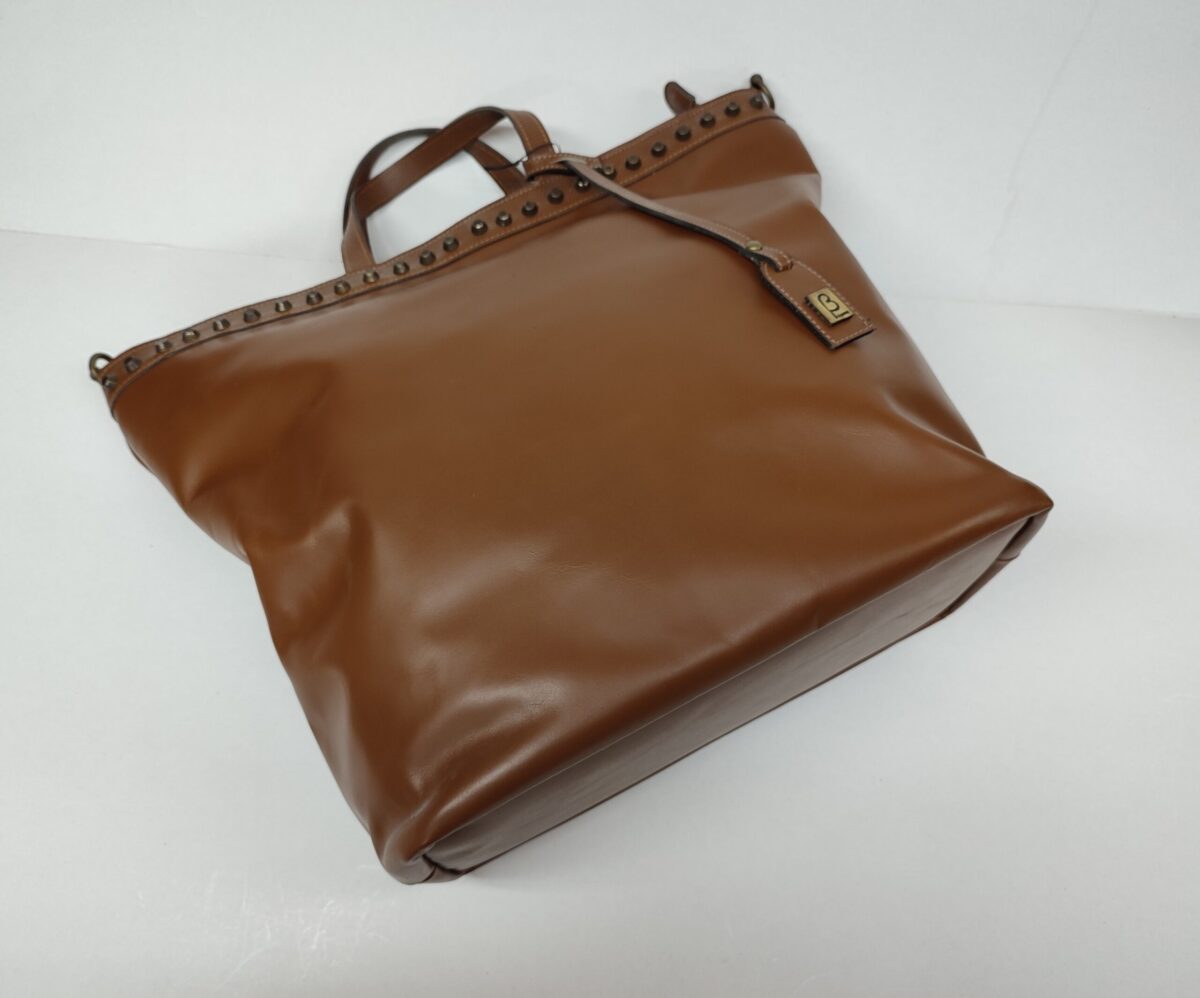 XXL Camel Luxury Leather Weekend Bag - Image 2