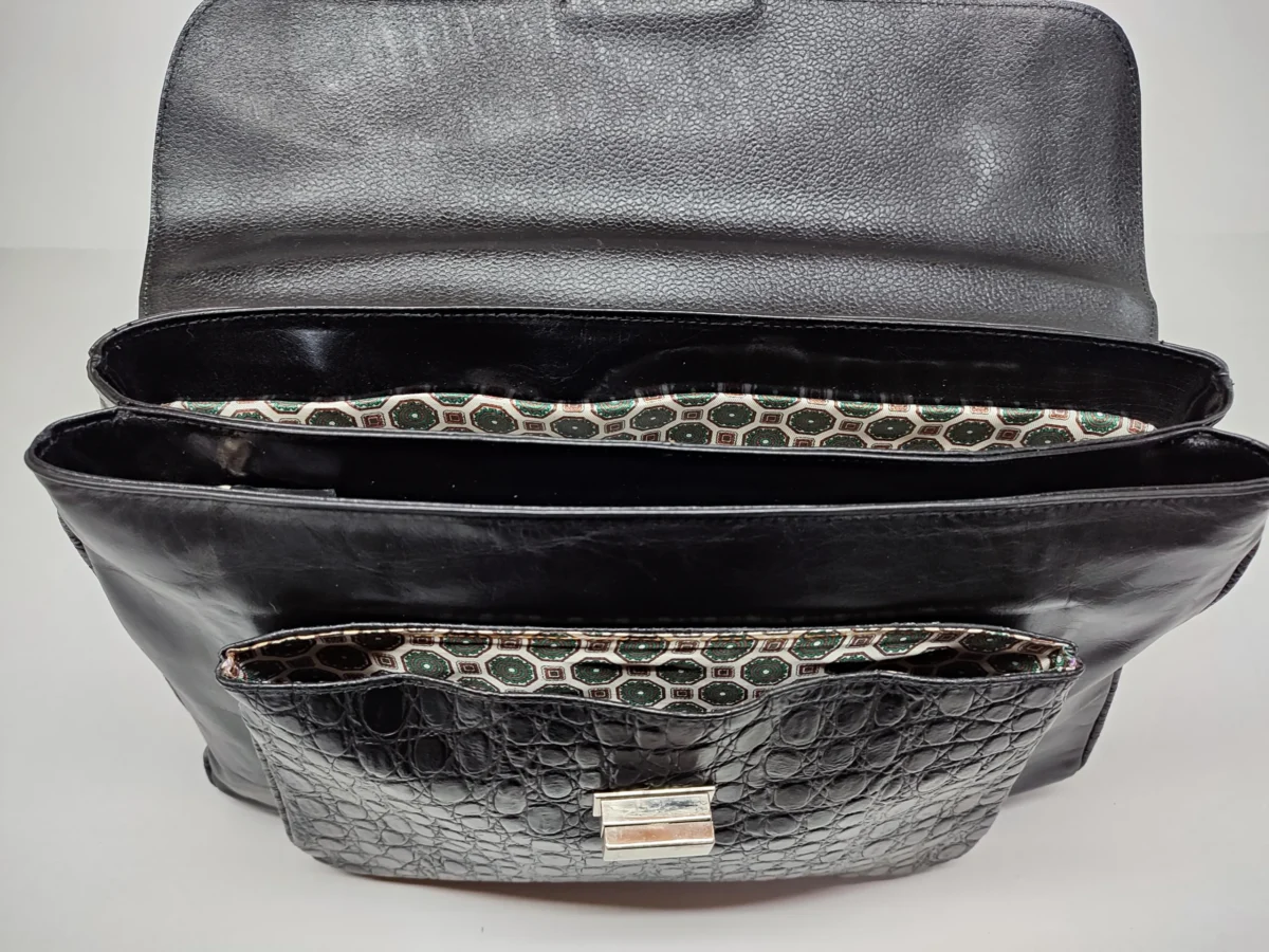 Croc Style Leather Briefcase - Image 6