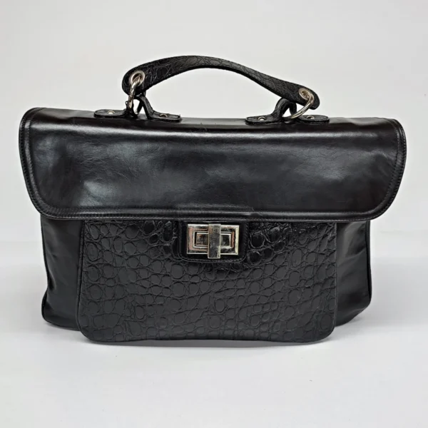 Croc Style Leather Briefcase