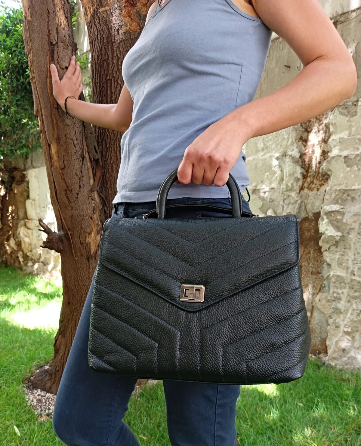 Chevron Max Top Handle Bag - Image 7
