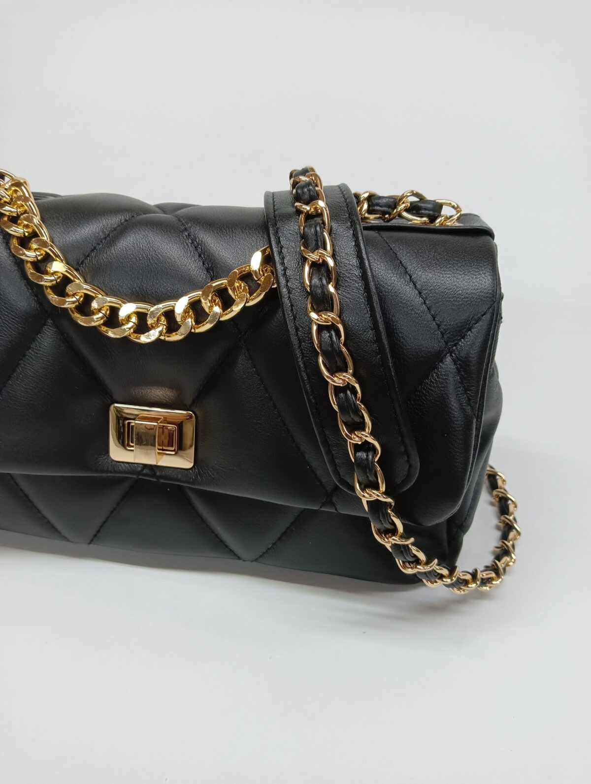Medium Diamonds Genuine Leather Bag - Image 8