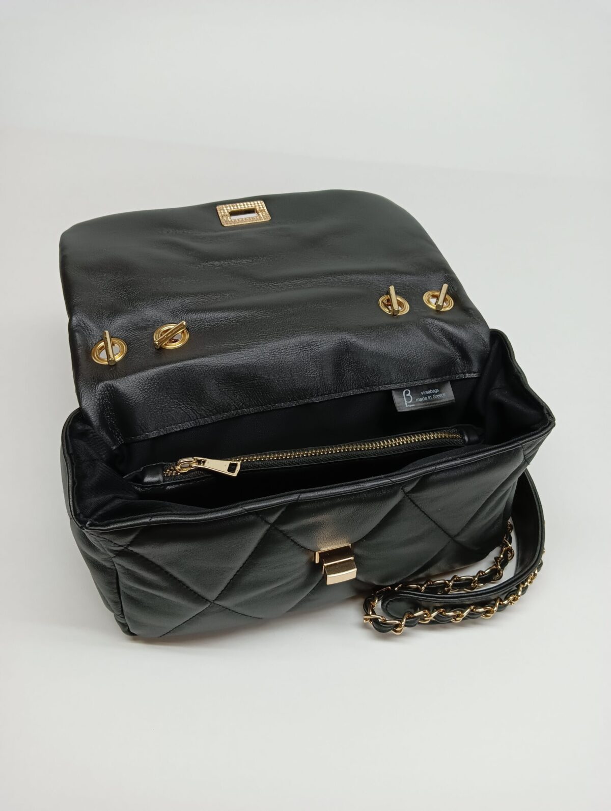 Medium Diamonds Genuine Leather Bag - Image 9