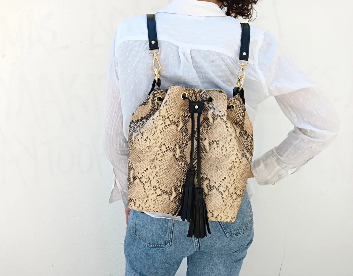 Snake Instinct Convertible Bucket Bag - Image 6