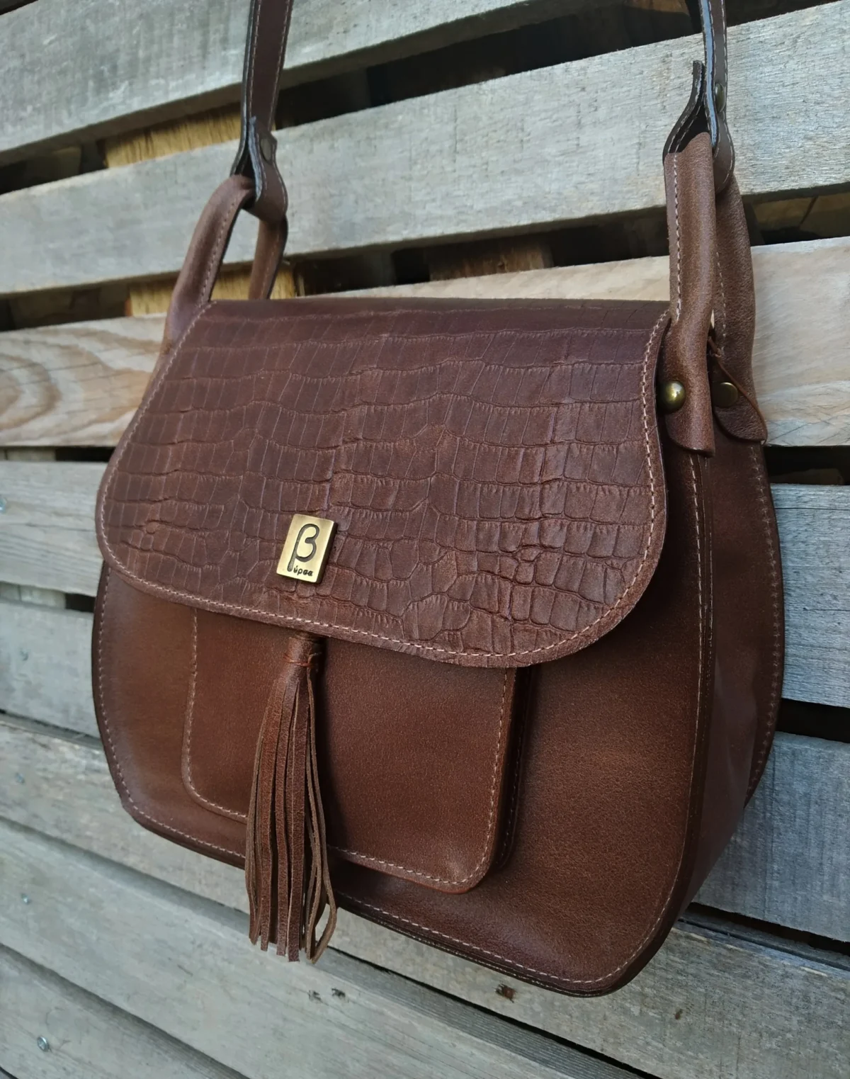 Brown Pearl Tassel Bag - Image 4