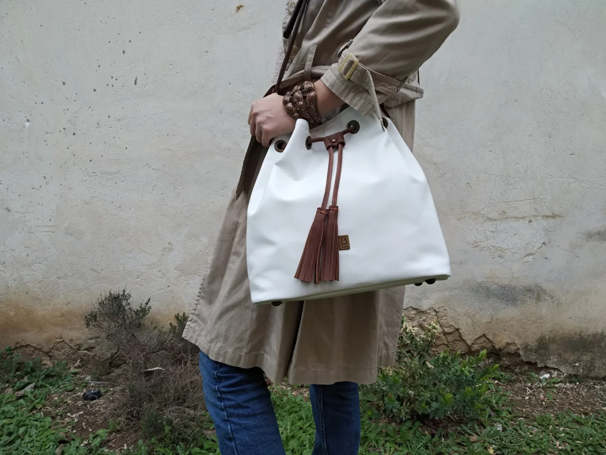 Classic Leather Bucket Bag - Image 3