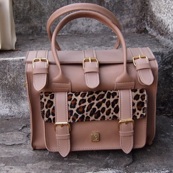 Animal Print Top Handle Convertible Bag