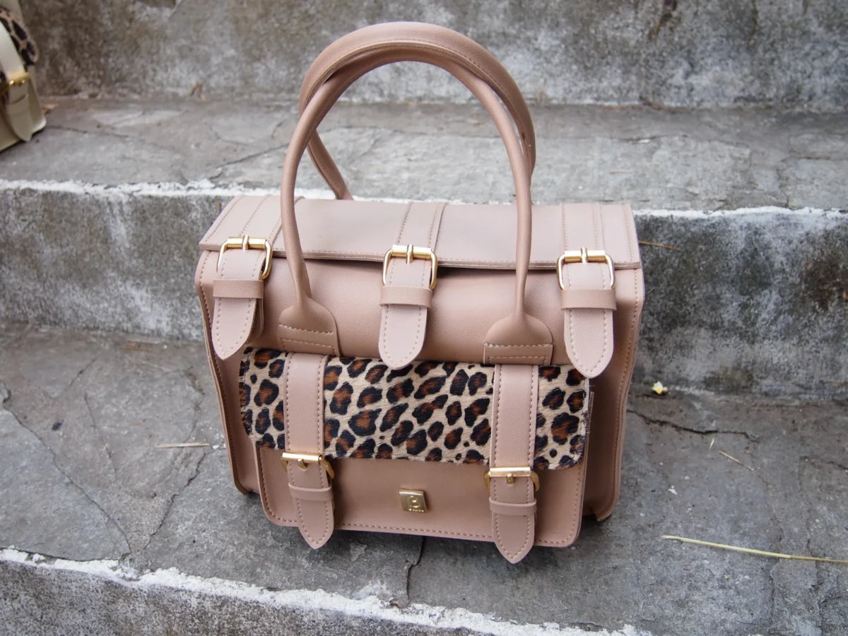 Animal Print Top Handle Convertible Bag - Image 3