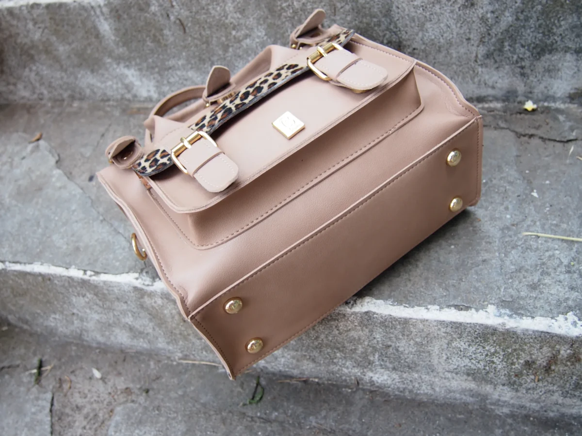 Animal Print Top Handle Convertible Bag - Image 5