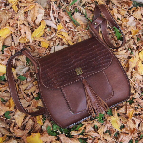 Brown Pearl Tassel Bag