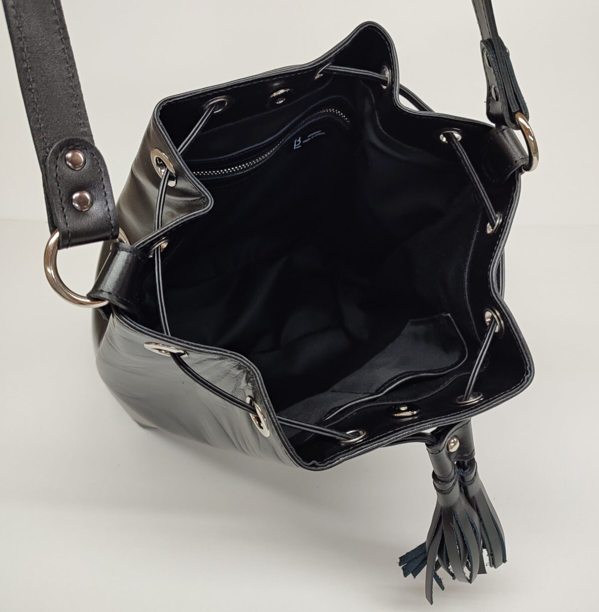 Classic Leather Bucket Bag - Image 9