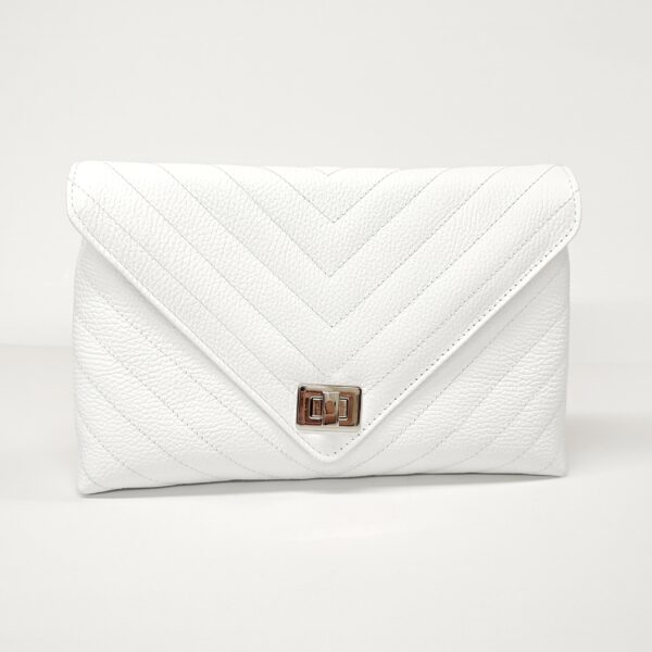 V Grained Diamond Clutch Bag
