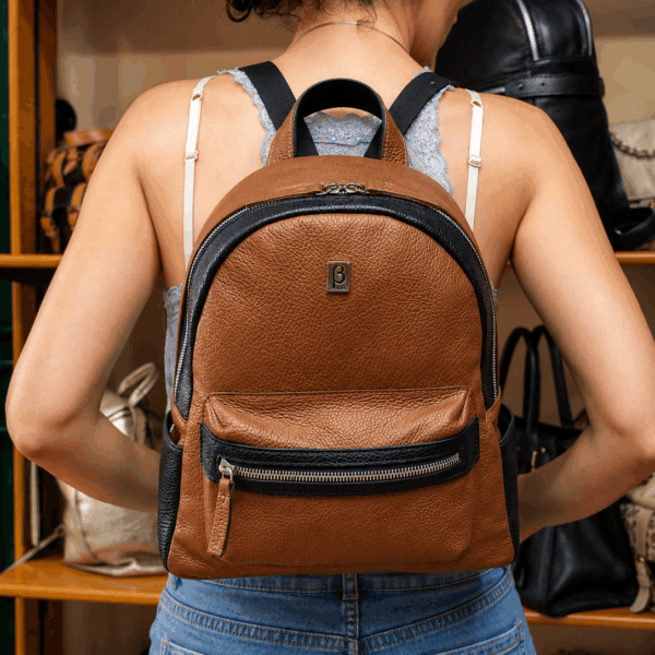 Genuine Leather Oval Backpack