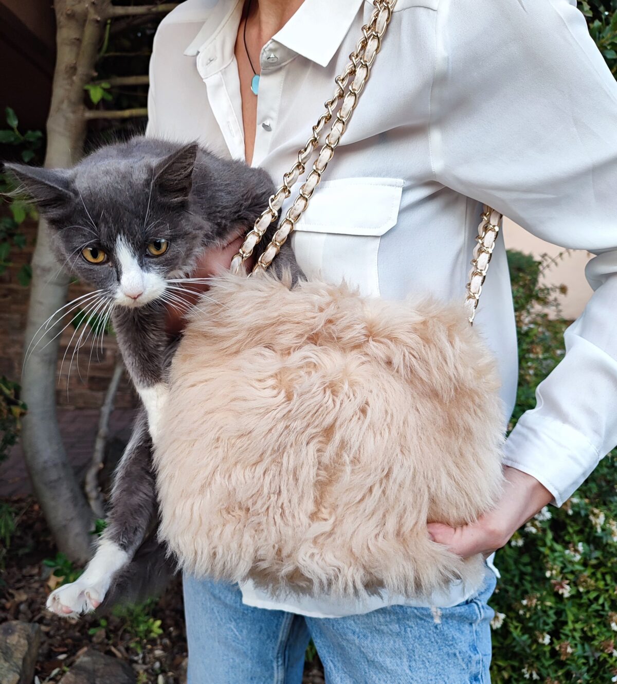 Genuine Fur Tote - Image 4
