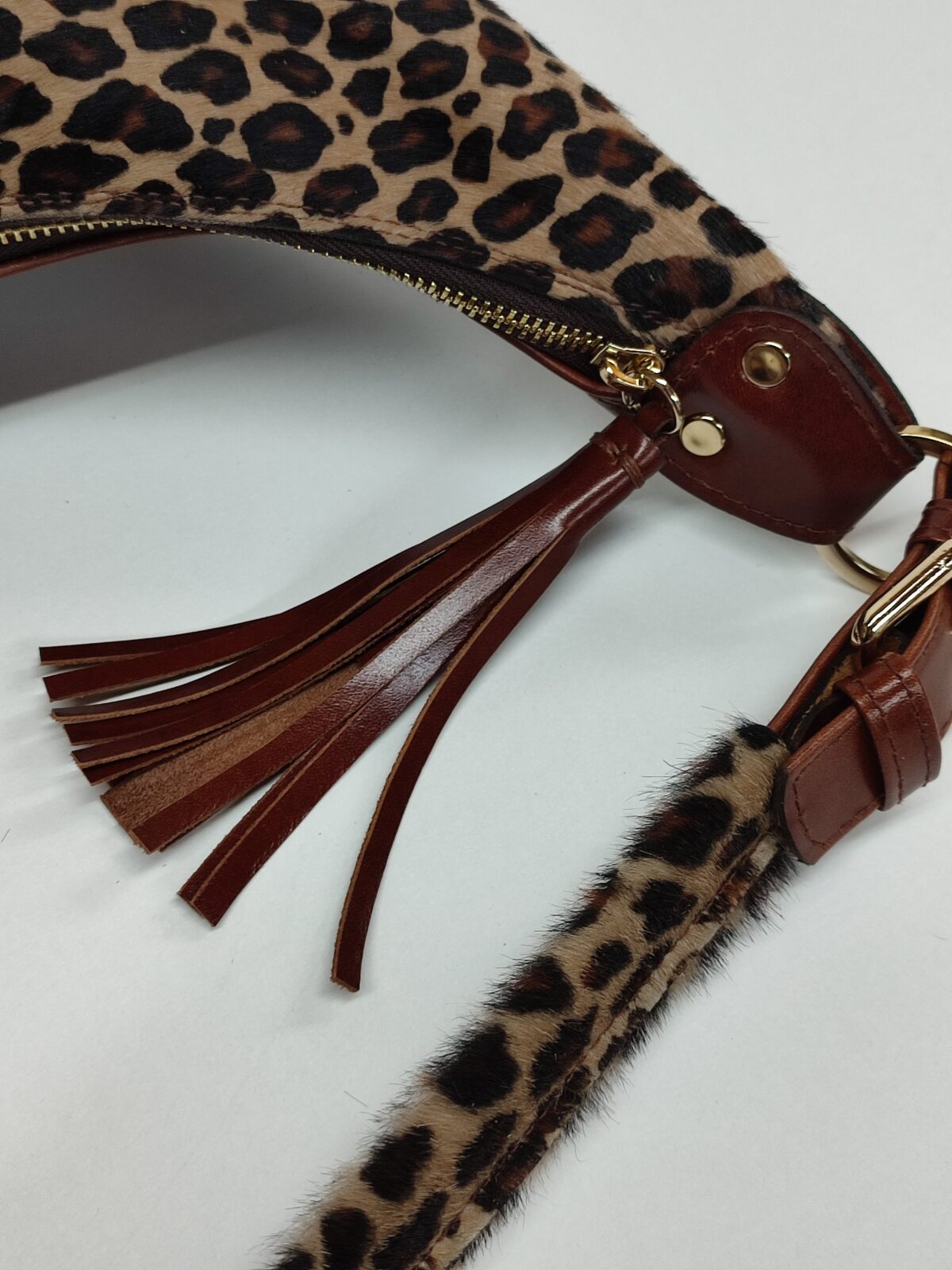 Leopard Genuine Leather Hobo Bag - Image 7