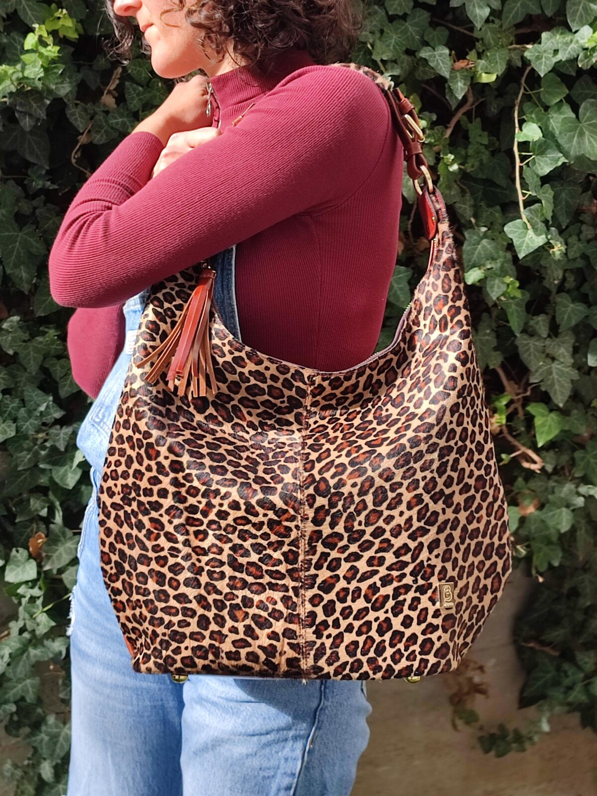 Leopard Genuine Leather Hobo Bag - Image 2