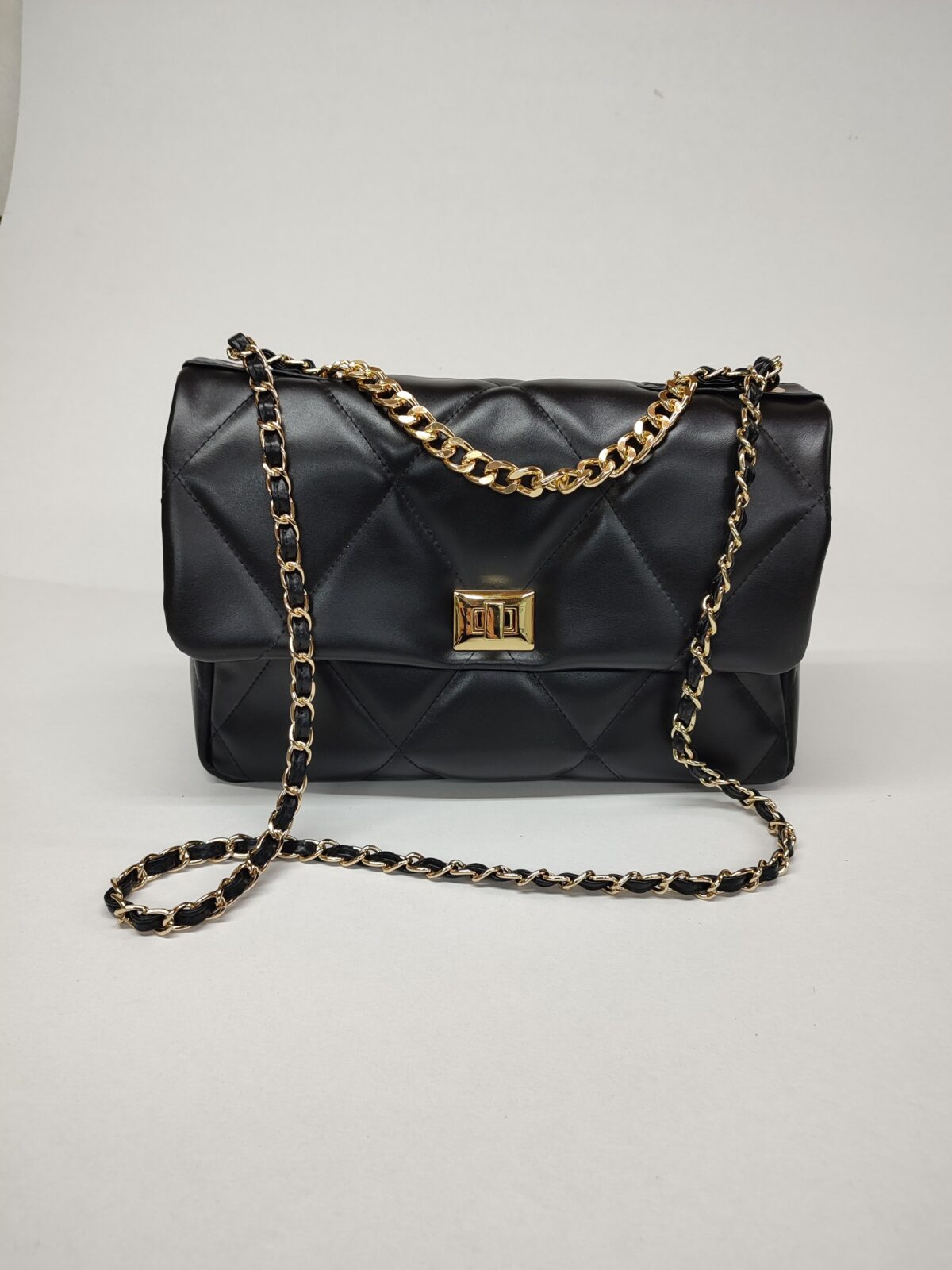Large Diamonds Genuine Leather Bag - Image 6