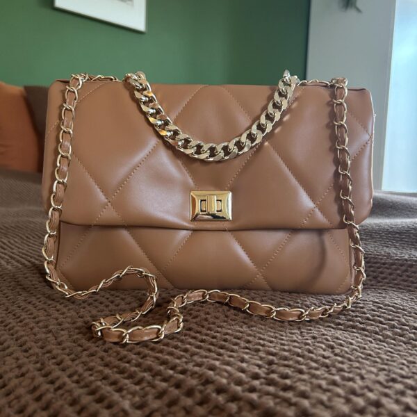 Large Diamonds Genuine Leather Bag