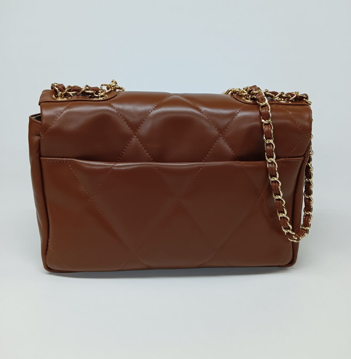 Large Diamonds Genuine Leather Bag - Image 9
