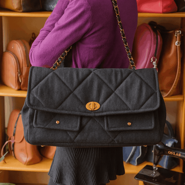 XXL Denim Flap Bag