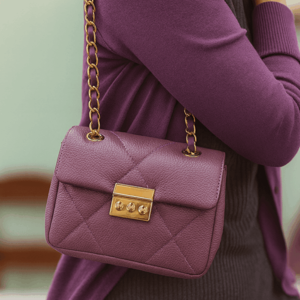 Small Boxy Grained Leather Purse