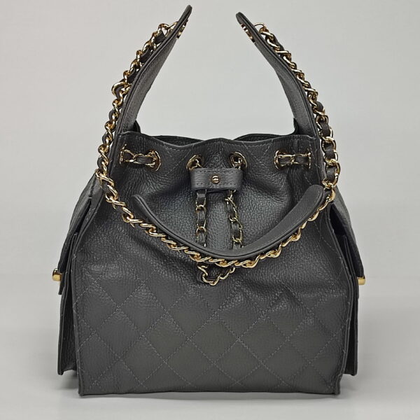 Grey Luxury Bucket Bag (Medium Size)