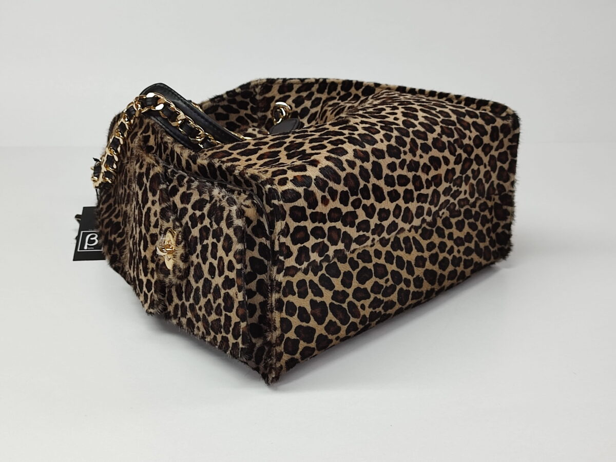Leopard Fur Luxury Bucket Bag (Medium Size) - Image 6