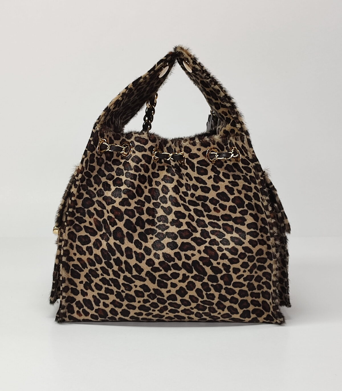 Leopard Fur Luxury Bucket Bag (Medium Size) - Image 7