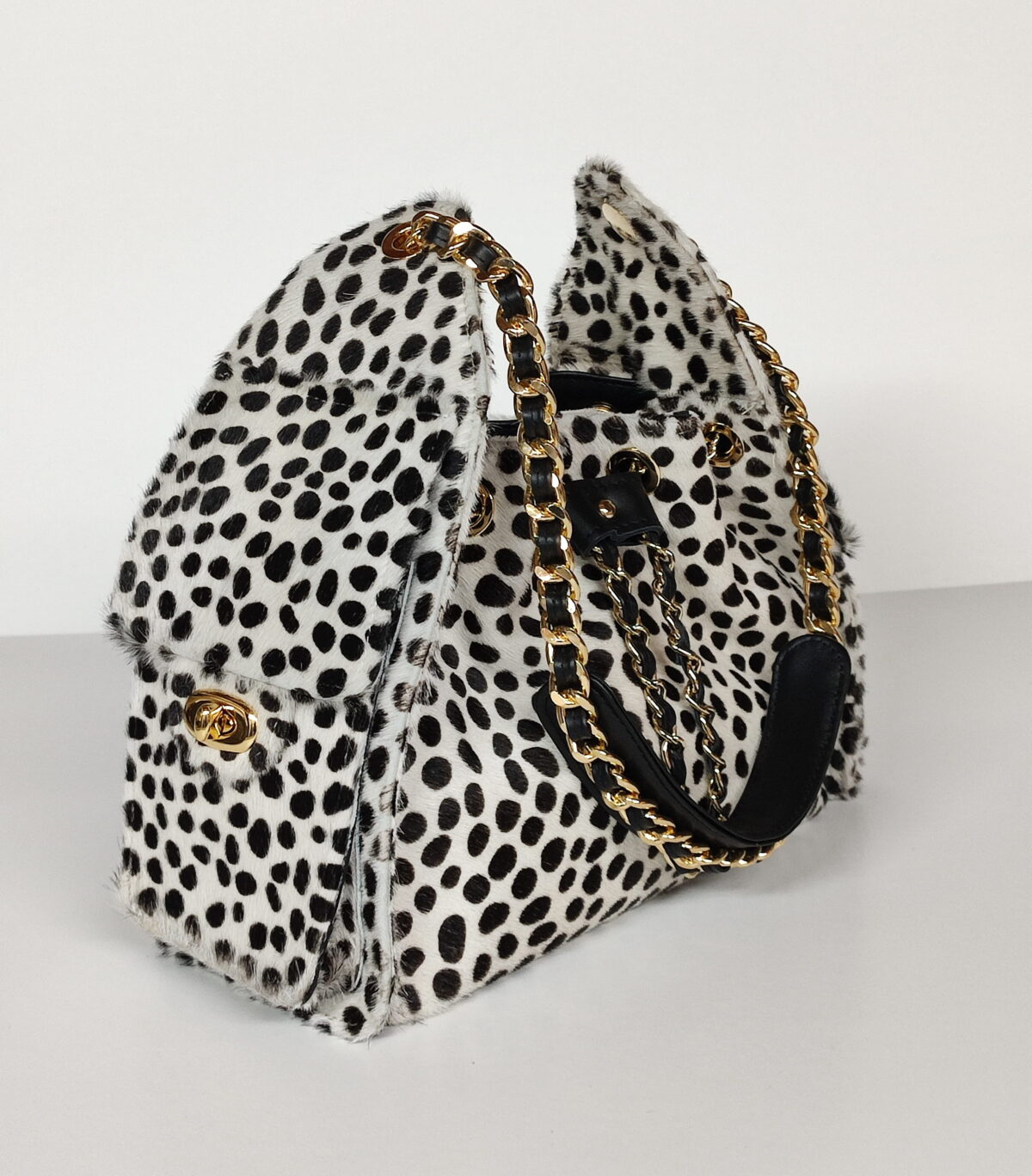 Animal Print Fur Luxury Bucket Bag (Large Size) - Image 3