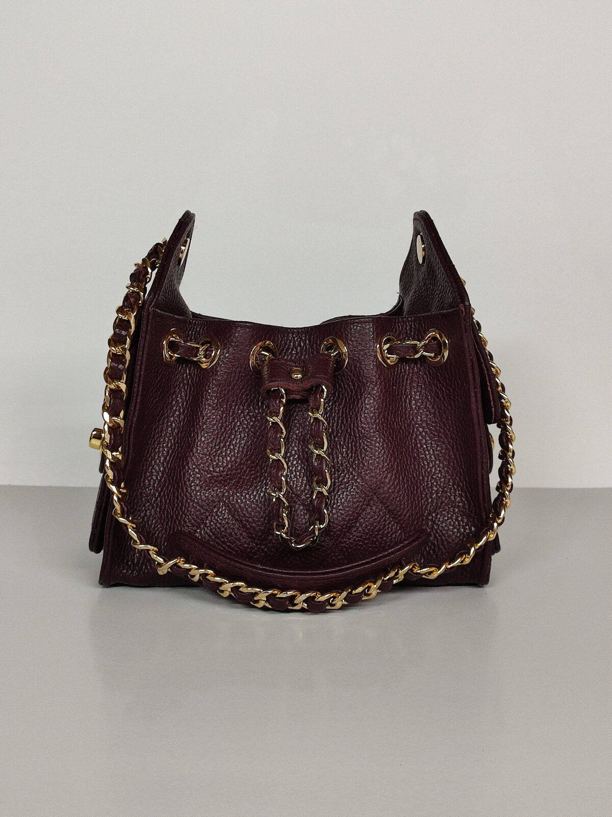 Maroon Luxury Bucket Bag - Image 3