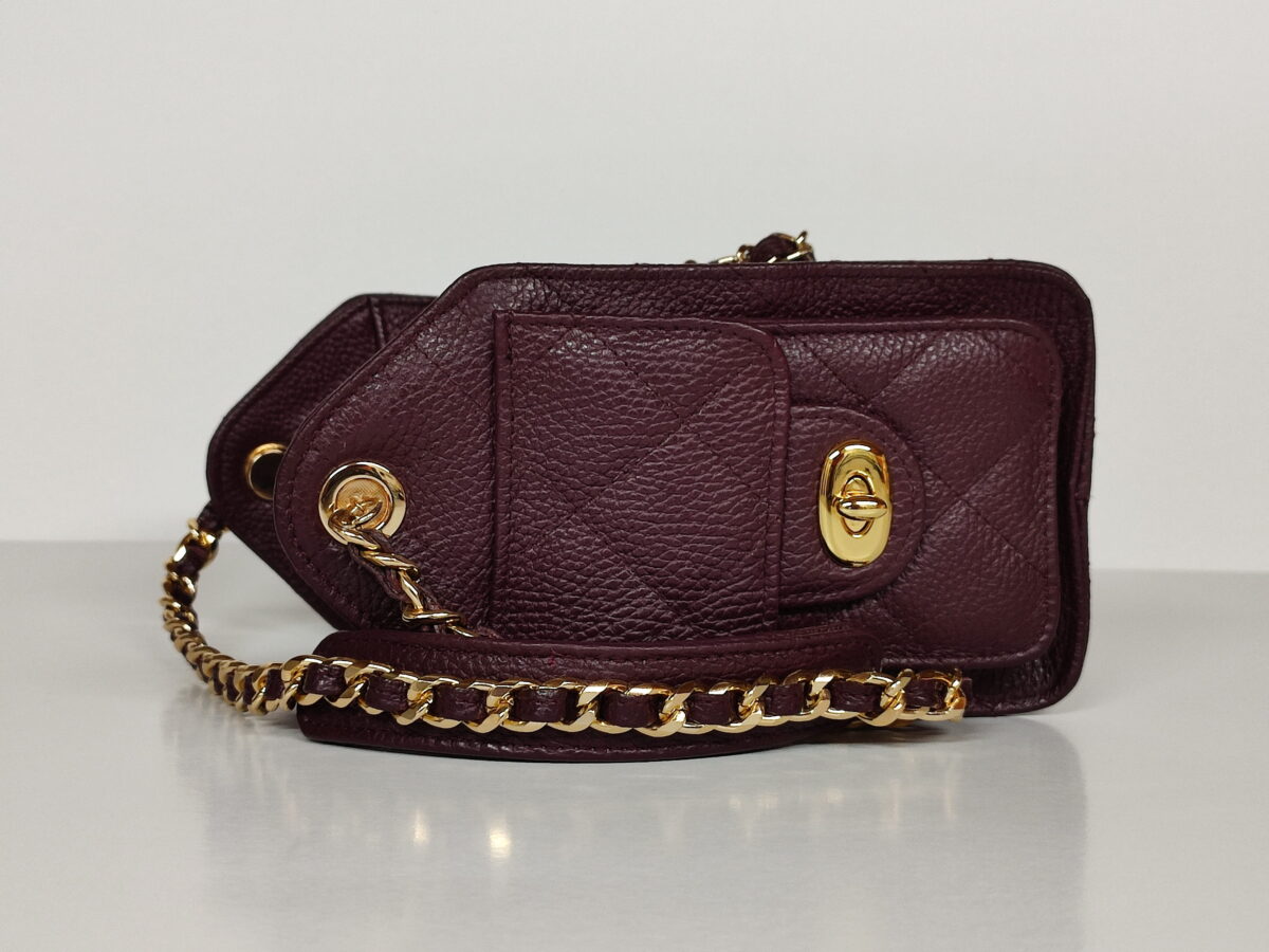 Maroon Luxury Bucket Bag - Image 5