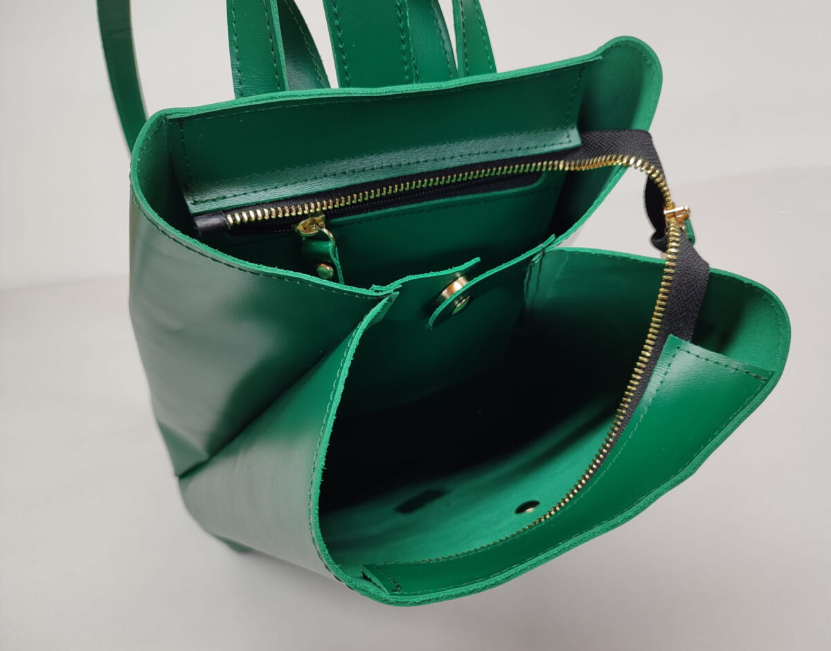 Green Leather Backpack (Large) - Image 5
