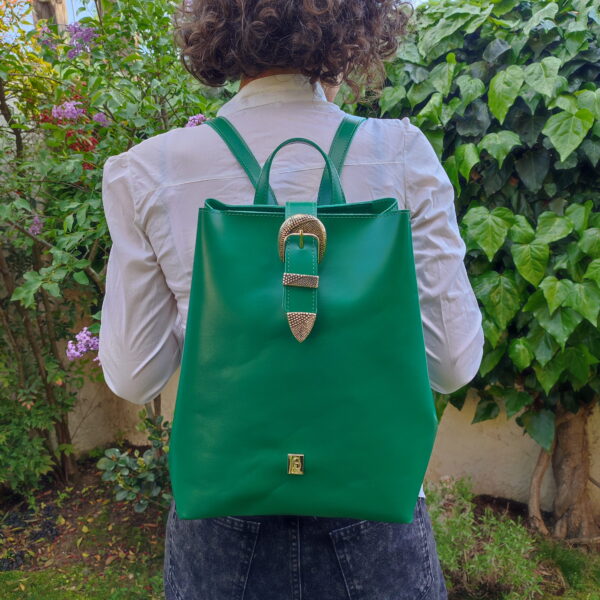 Green Leather Backpack (Large)